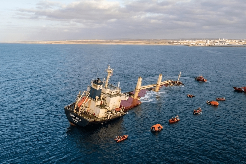 Autoridades marroquíes investigan el hundimiento del “DURA BULK”.