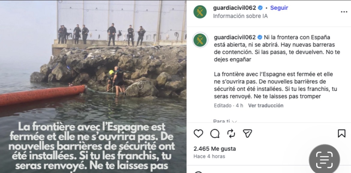 “La frontera está cerrada”: la Guardia Civil lanza un aviso ante el 15 de agosto