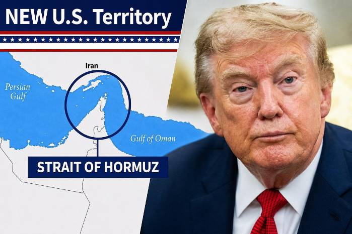 Trump coloca el estrecho de Ormuz en el mapa como «nuevo territorio estadounidense».